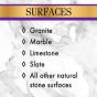 Use on marble, granite and other natural stones
