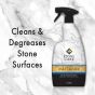 Cleans and degreases stone surfaces