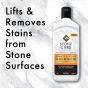 Removes stains from stone